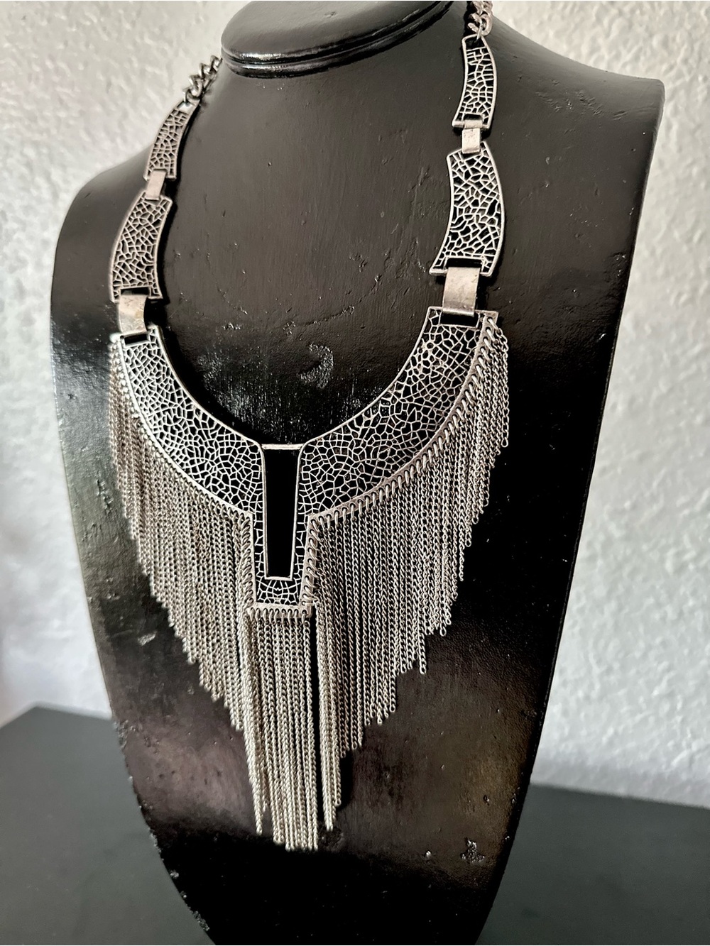 TribalCore Festival Fringe Statement Necklace - Women's Fashion Jewelry - Picture 3 of 4